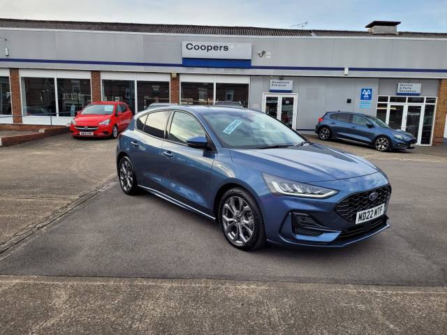 Ford Focus 1.0T EcoBoost MHEV ST-Line Style DCT Euro 6 (s/s) 5dr Hatchback Hybrid Chrome Blue